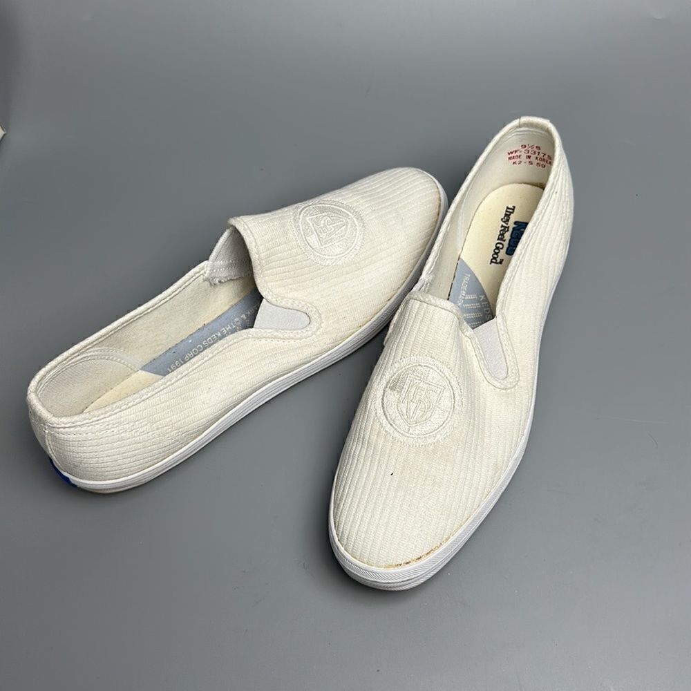 NWB Keds Vintage 90th They Feel Good White Canvas Shoes Slip On Sneakers 8 1/2